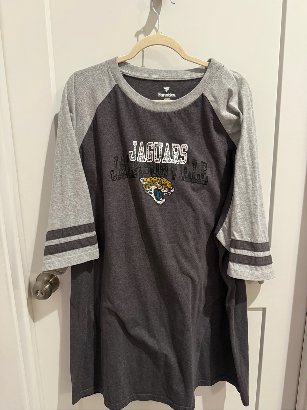 Fanatics Jacksonville Jaguars Raglan Tee - Charcoal & Heather Gray Women’s 3XLT